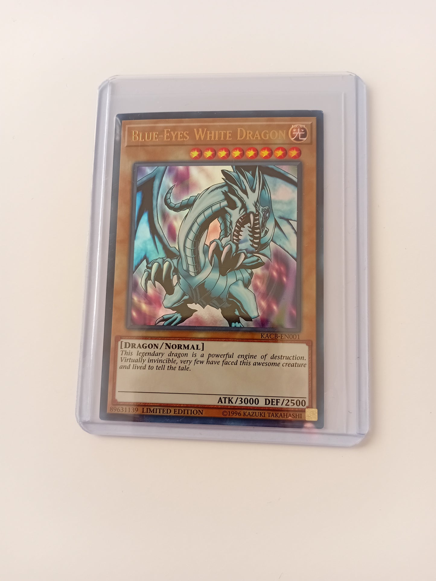Blue Eyes White Dragon (Limited Edition, Gold writing, Holo) card