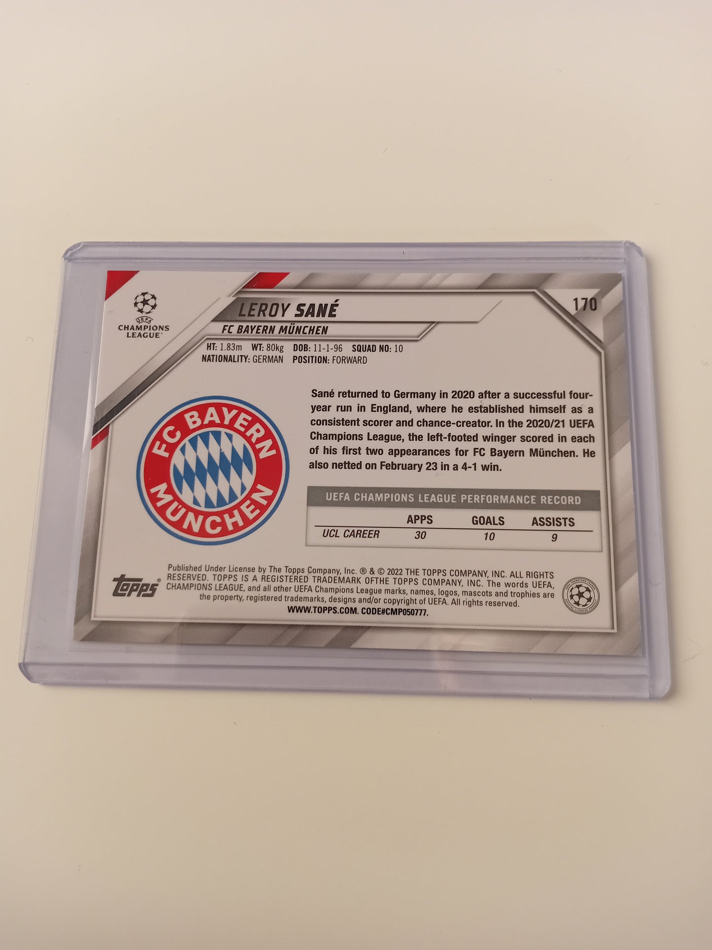 Leroy Sane card (holo)