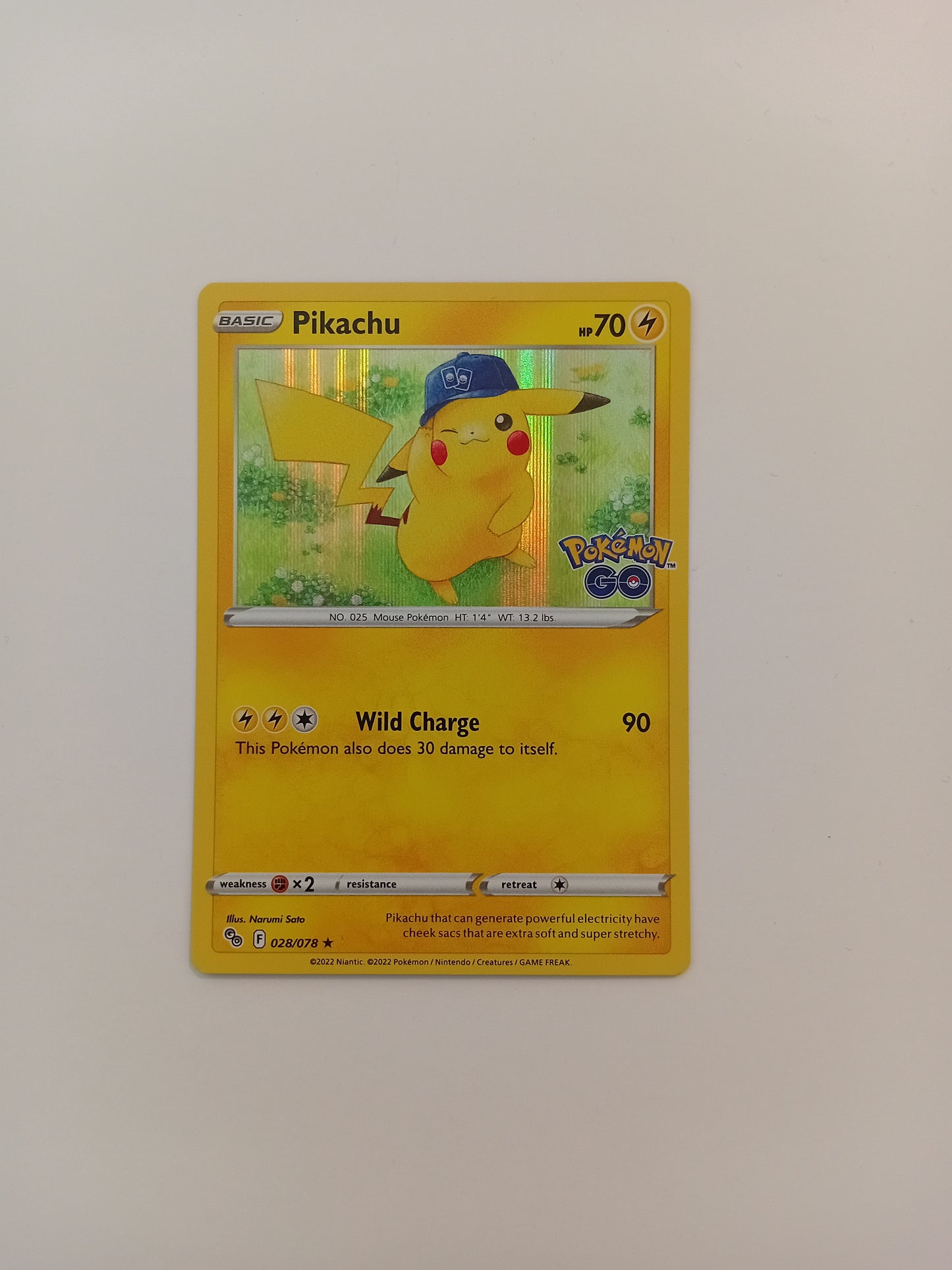 Pikachu card (holo, Pokemon Go version)