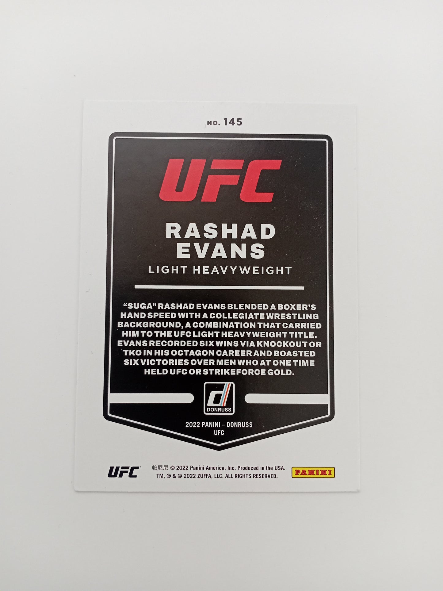 Rashad Evans card