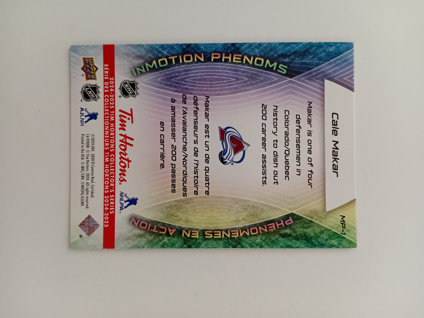 Cale Makar card (holo)