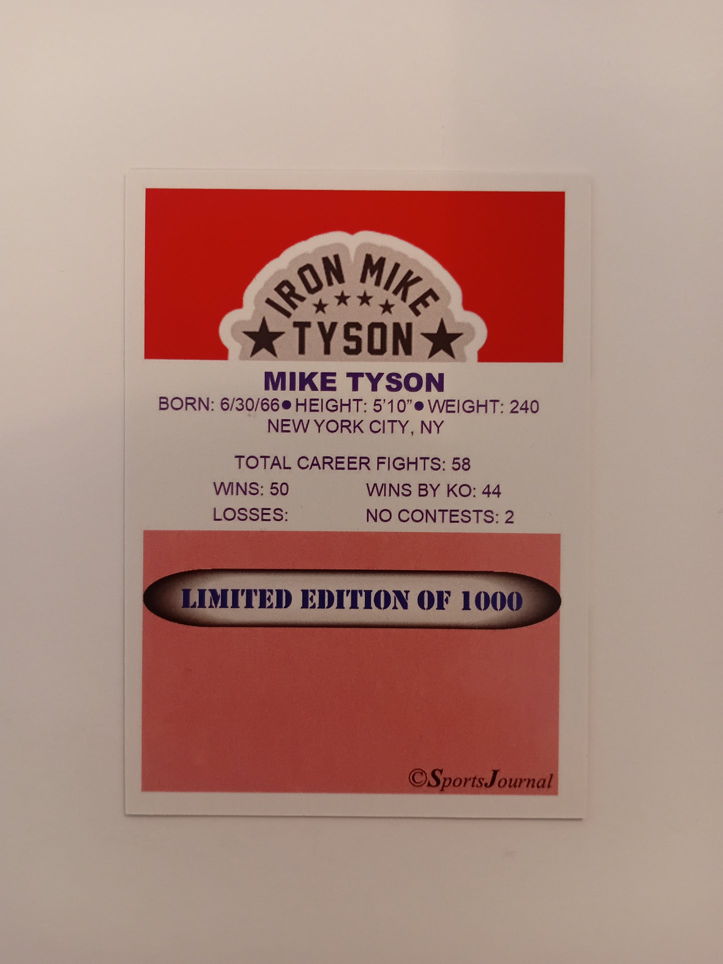 Mike Tyson Limited Edition Card