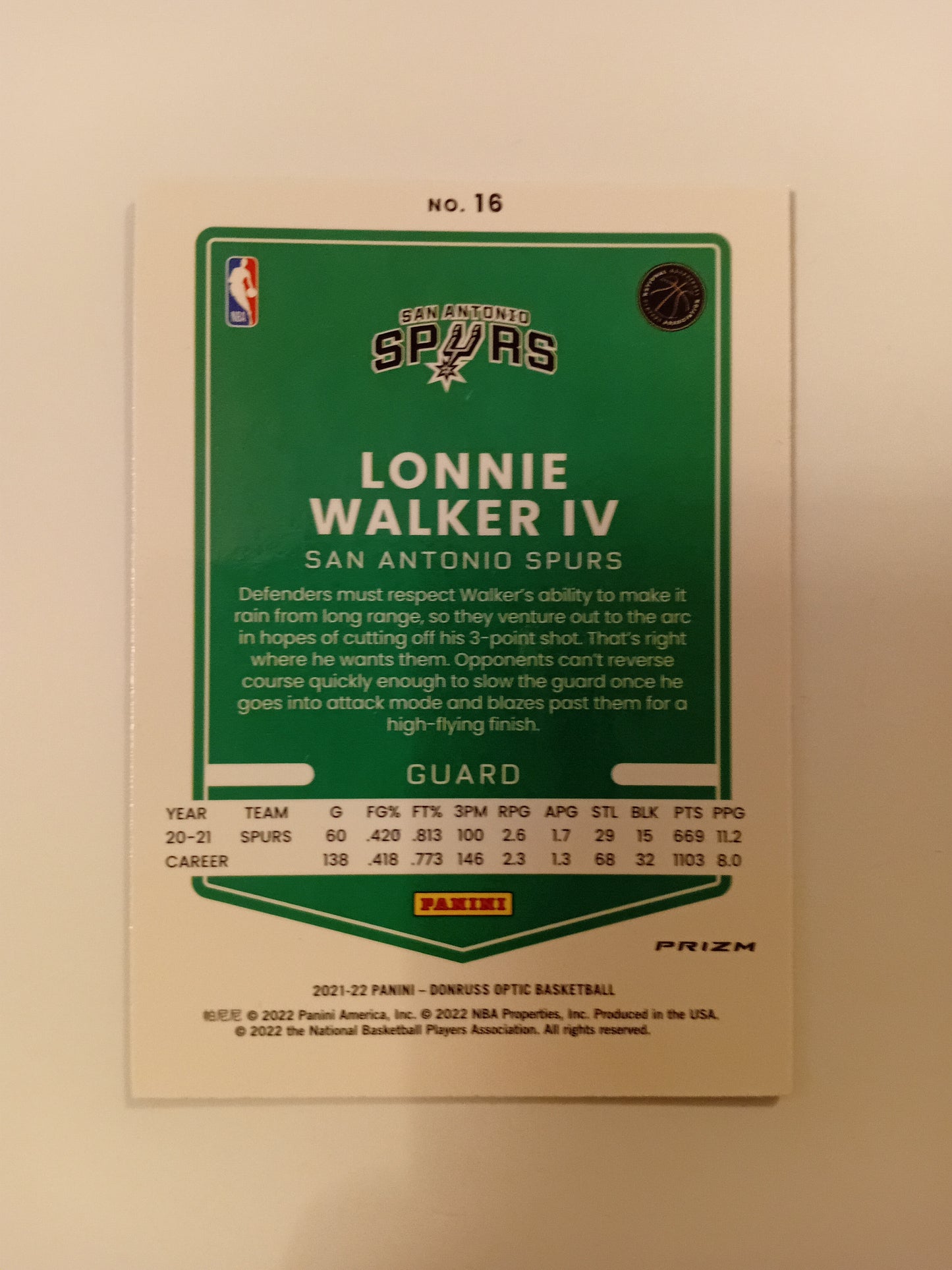Lonnie Walker IV Blue Velocity Prizm card (holo)