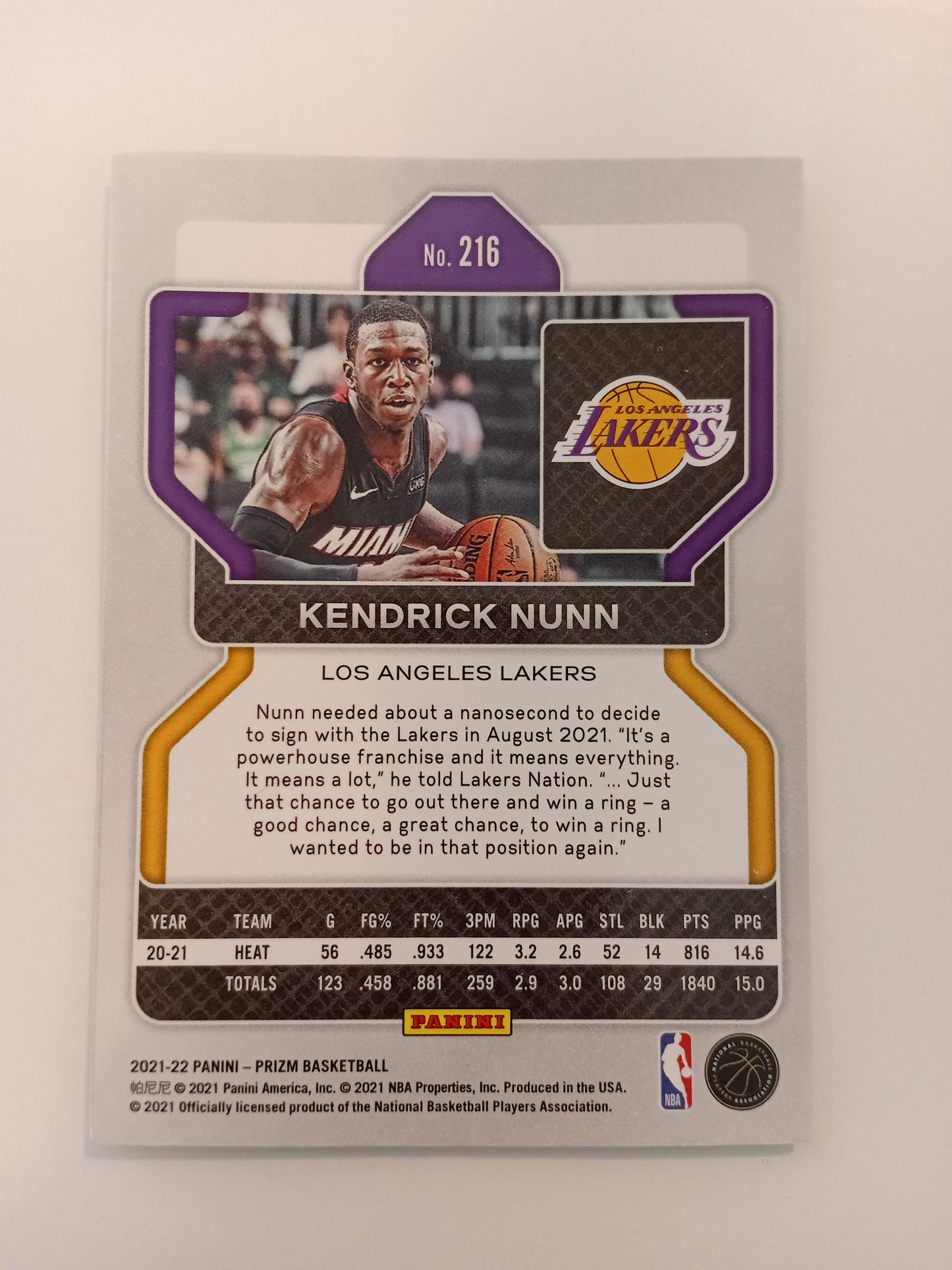 Kendrick Nunn card (holo)
