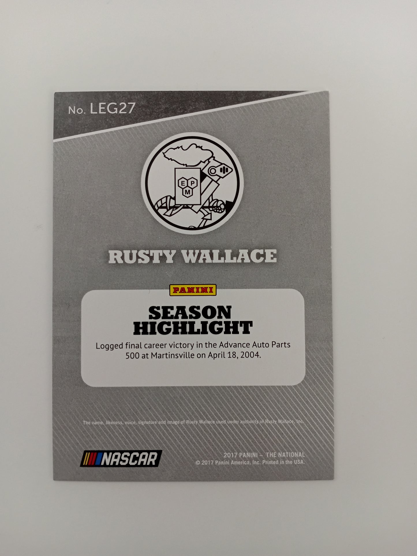 Rusty Wallace card (holo)