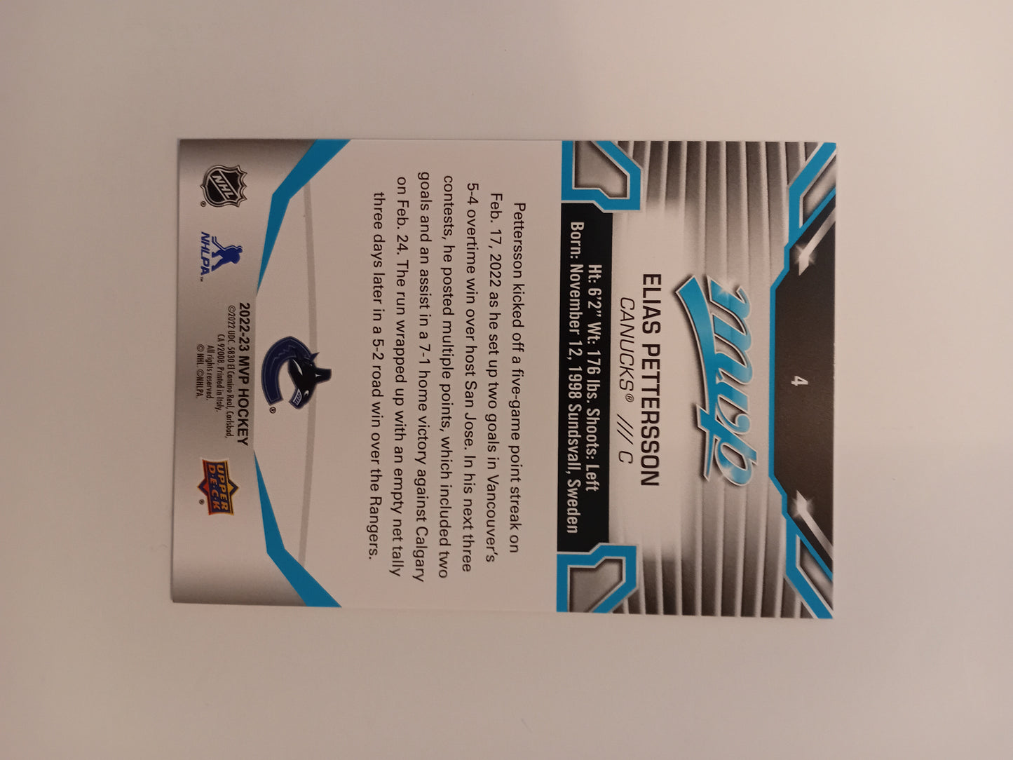 Elias Pettersson Card