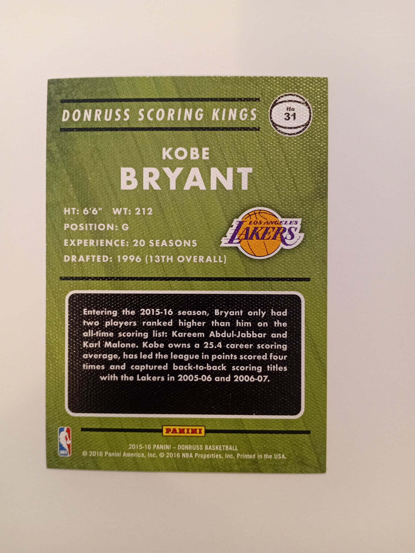 Kobe Bryant Card