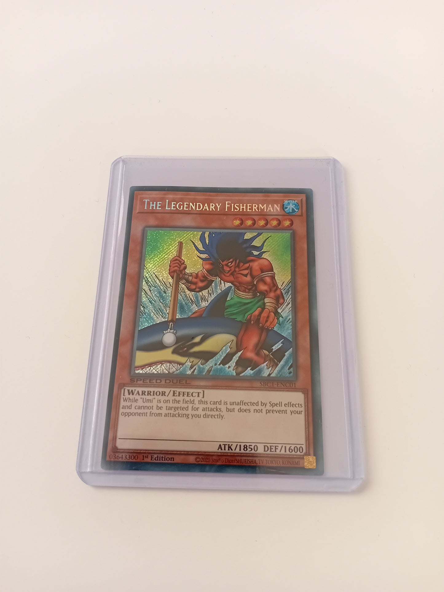 The Legendary Fisherman card (secret rare, speed duel version)