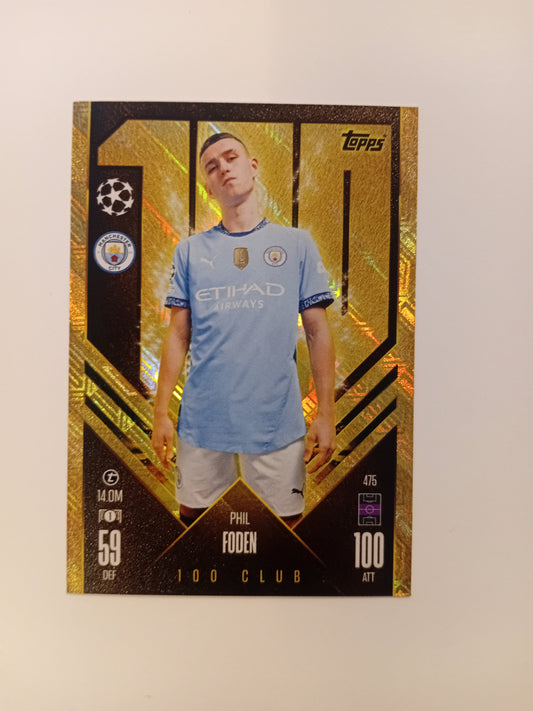 Phil Foden 100 Club card (holo)