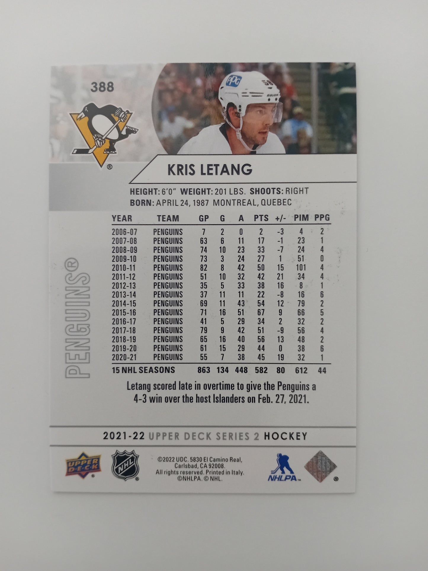Kris Letang card
