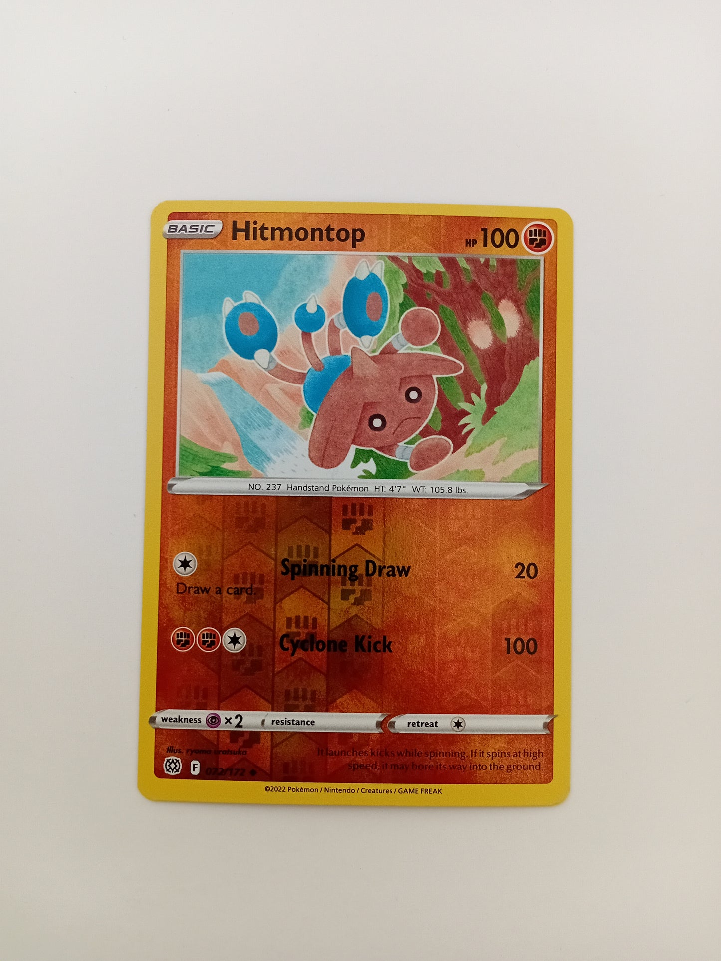 Hitmontop card (reverse holo)