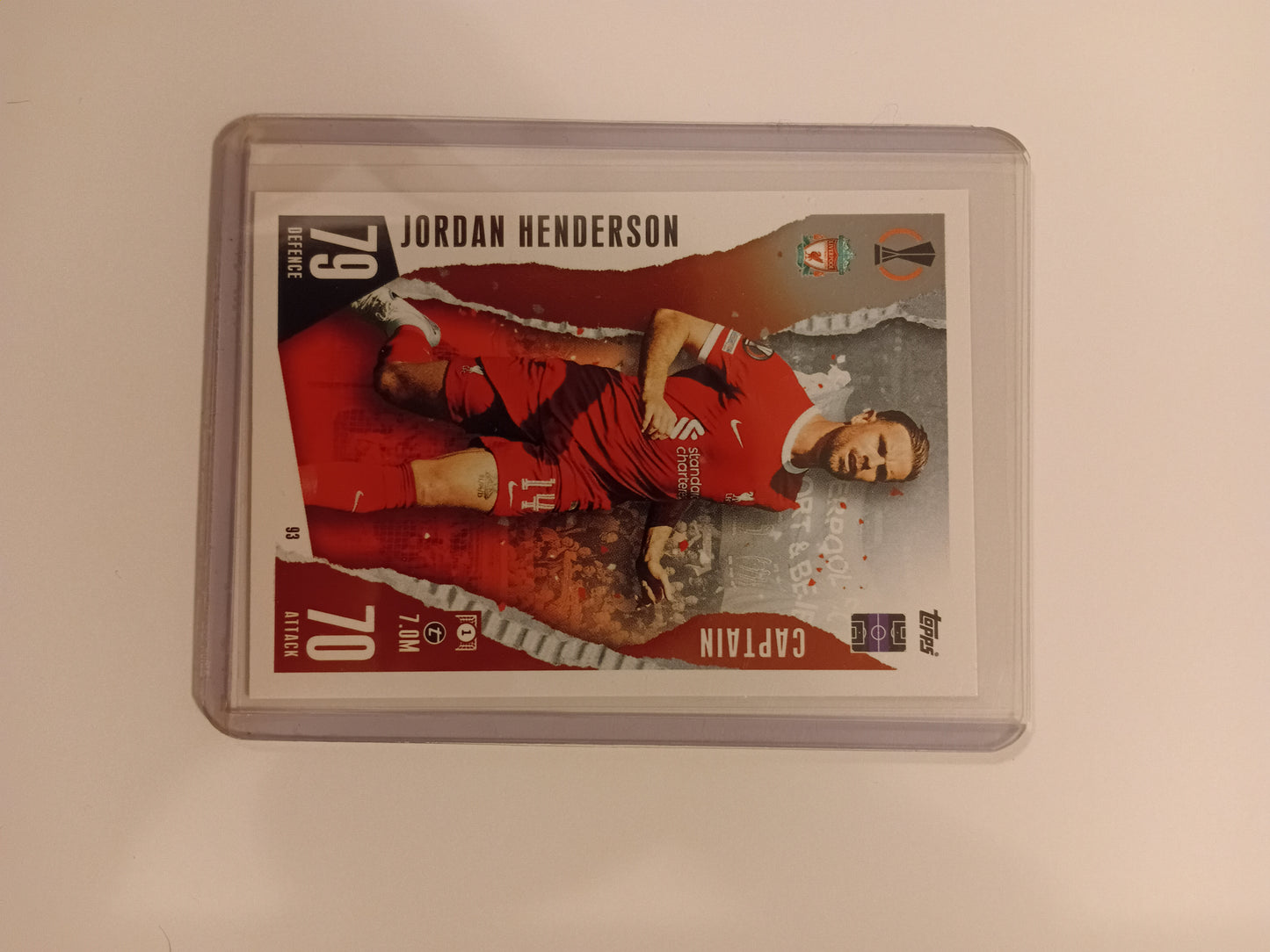Jordan Henderson Topps Match Attax card (holo)