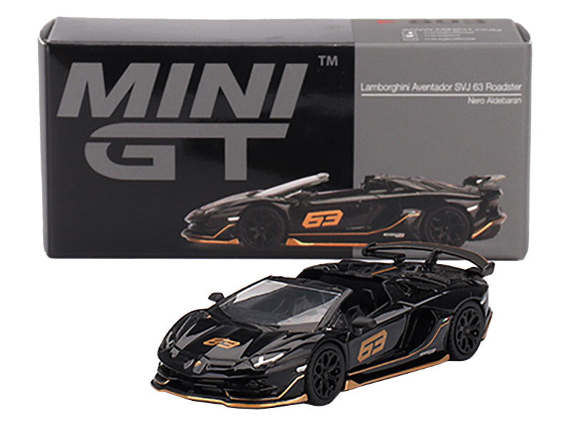 Mini GT Lamborghini Aventador SVJ Roadster (black)