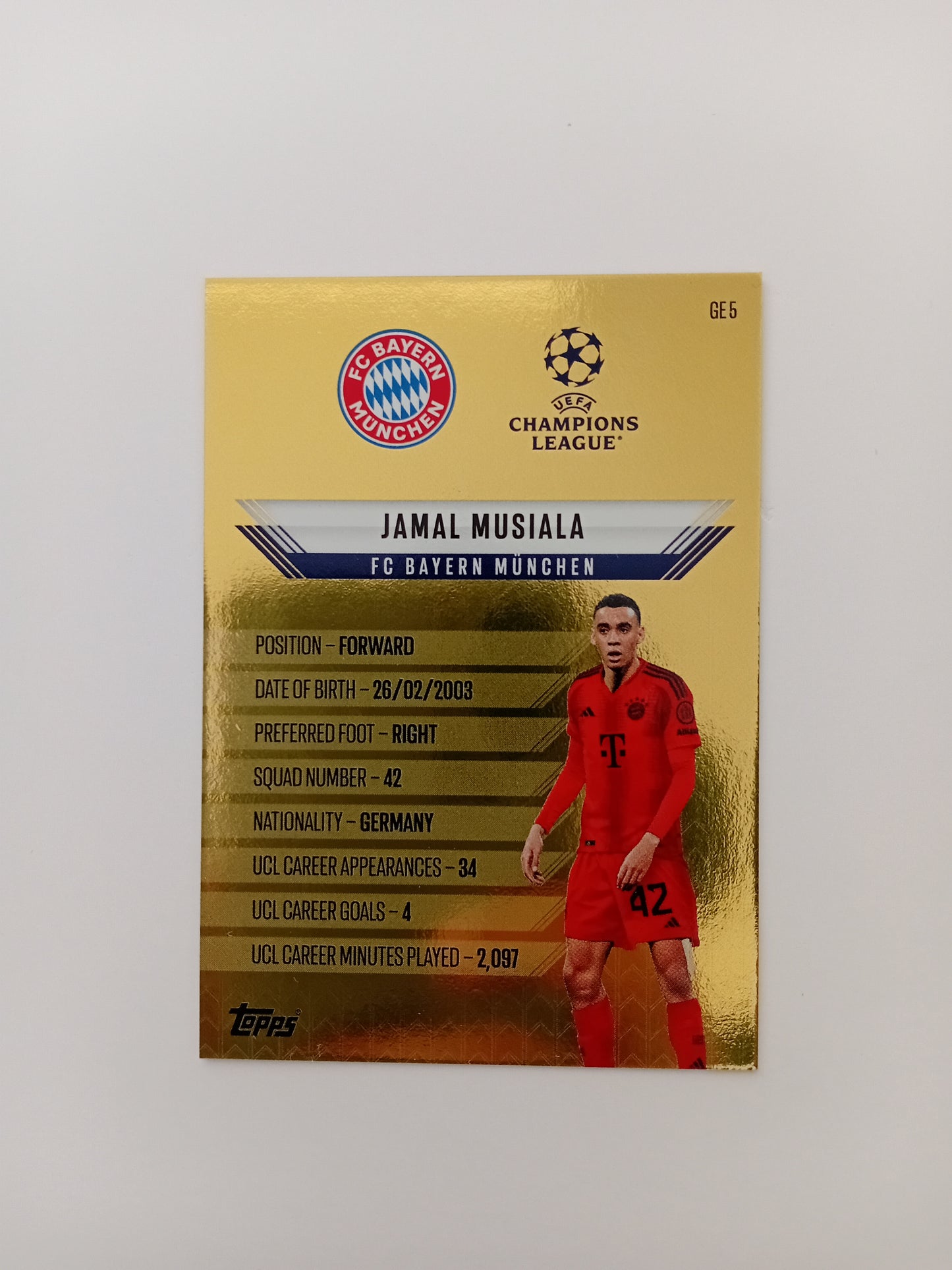 Jamal Musiala Gold Edge Edition card (holo)