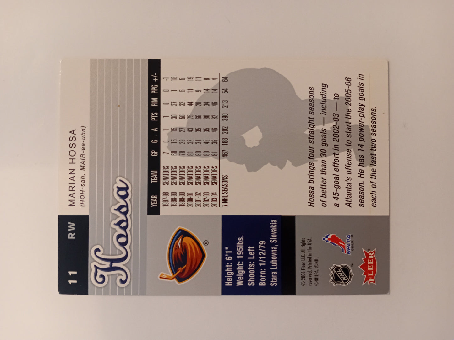 Marian Hossa Card (holo)