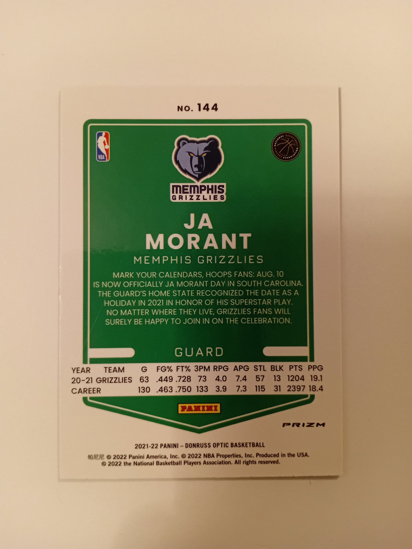 Ja Morant Blue Velocity Prizm card (holo)