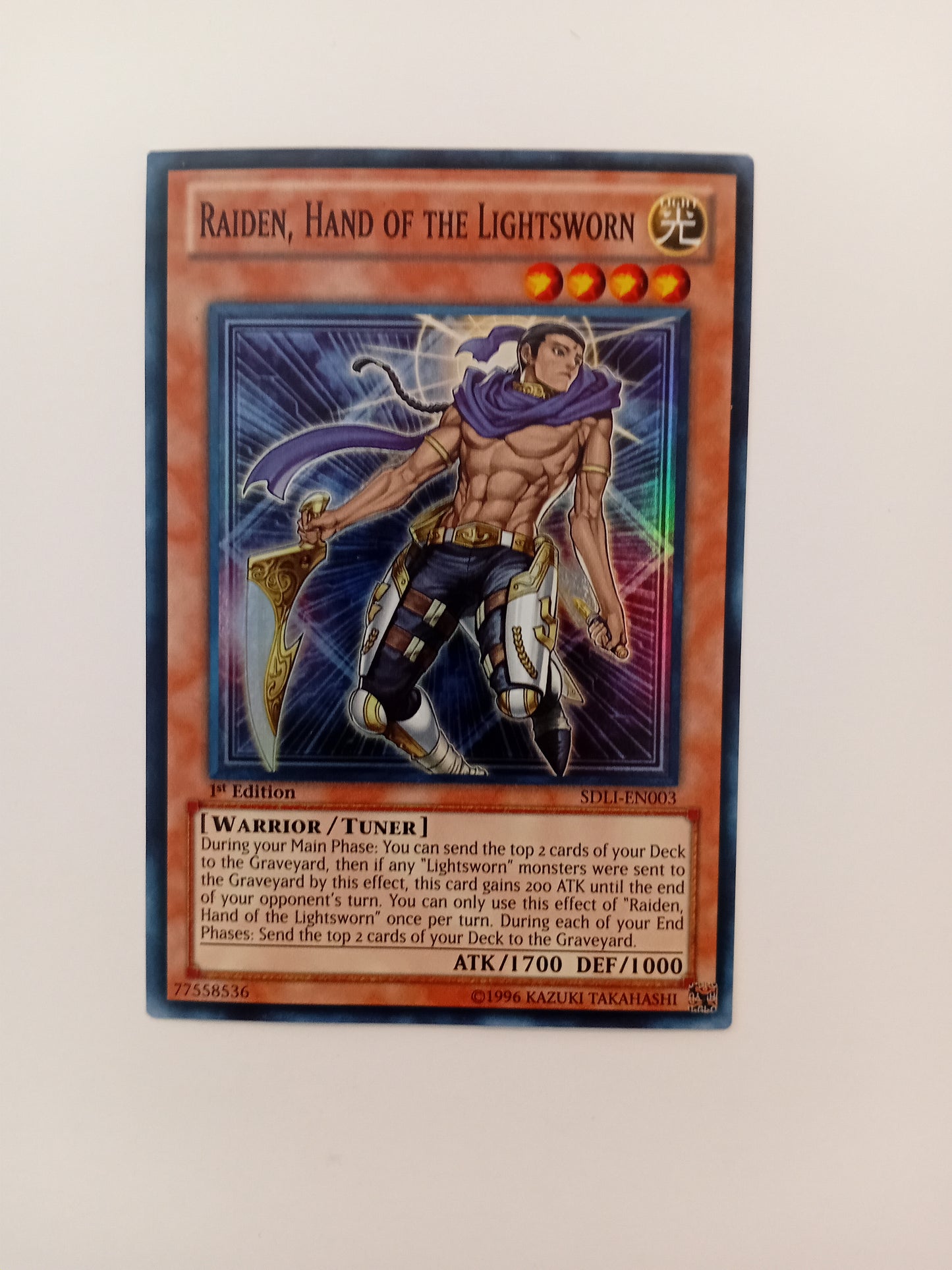 Raiden, Hand of the Lightsworn card (holo)